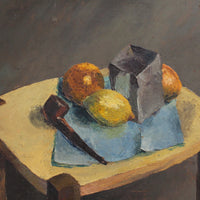 'Still Life with Fruit and Pipe' by French Artist Quillien (1937)