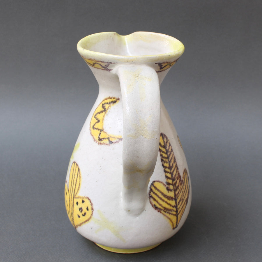 Mid-Century Italian Decorative Ceramic Pitcher by Guido Gambone (circa 1950s)