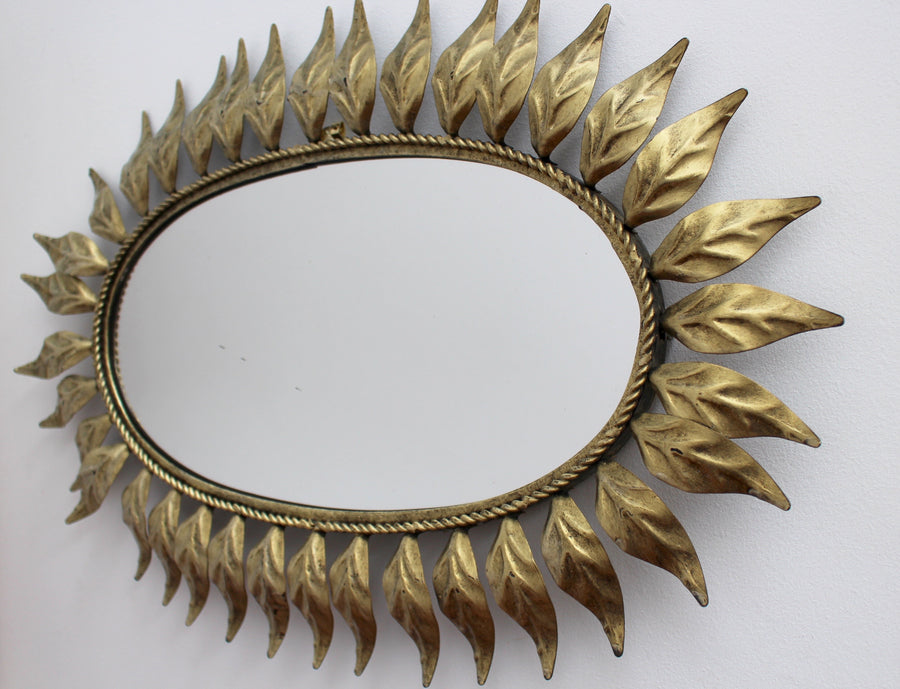 Spanish Gilt Metal Sunburst Mirror (c. 1960s)