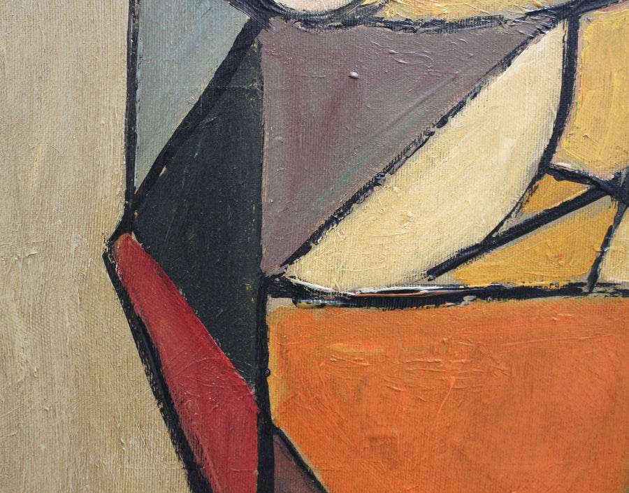 Seated Abstract Nude by Lemaire (French School circa 1950s - 70s)