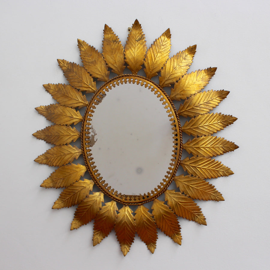 Spanish Gilt Metal Sunburst Mirror (c. 1950s)