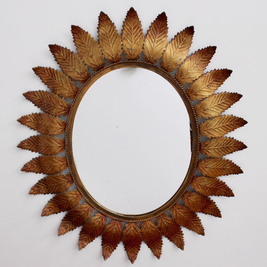 Spanish Copper Patina Sunburst Mirror (c. 1950s)