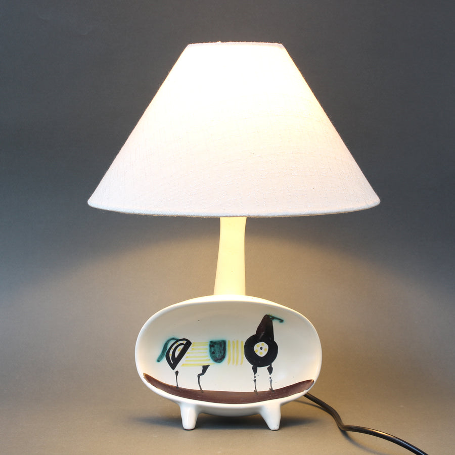 French Vintage Ceramic Table Lamp by Roger Capron (circa 1950s)