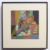 Cubist Nude Portrait of Seated Woman II by Kosta Stojanovitch (1955)
