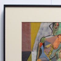 Cubist Nude Portrait of Seated Woman II by Kosta Stojanovitch (1955)