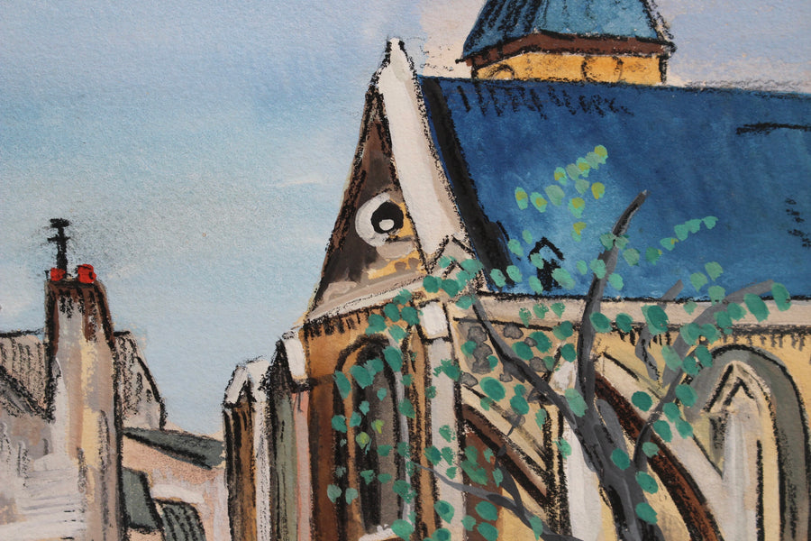 'View of Saint-Médard Church Paris' by Lucien Génin (circa 1930s)