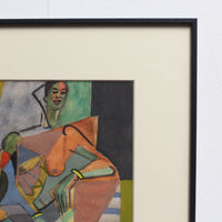 Cubist Nude Portrait of Seated Woman II by Kosta Stojanovitch (1955)