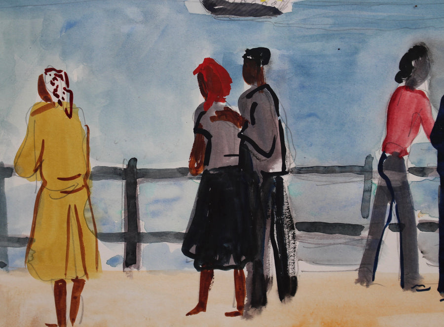 'Seaside Strollers in Cannes' by Yves Brayer (circa 1970s)