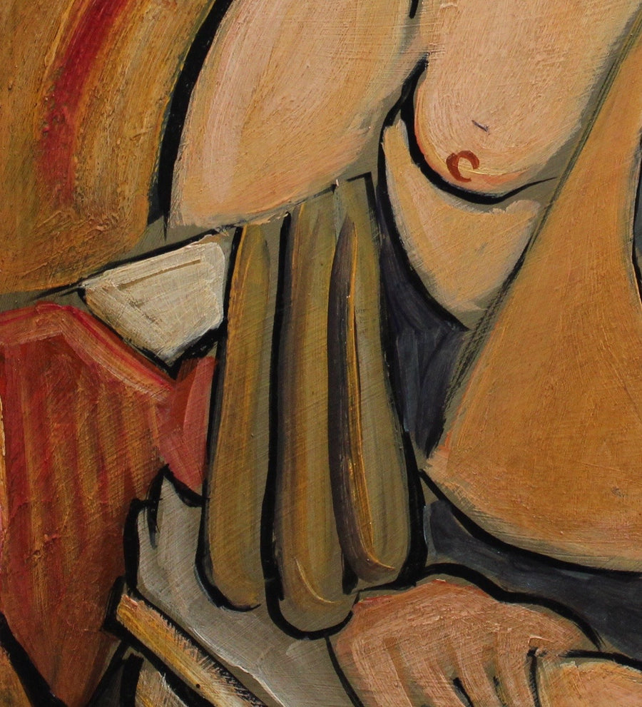 'Seated Cubist Nude' by T.R. (circa 1940s - 1960s)