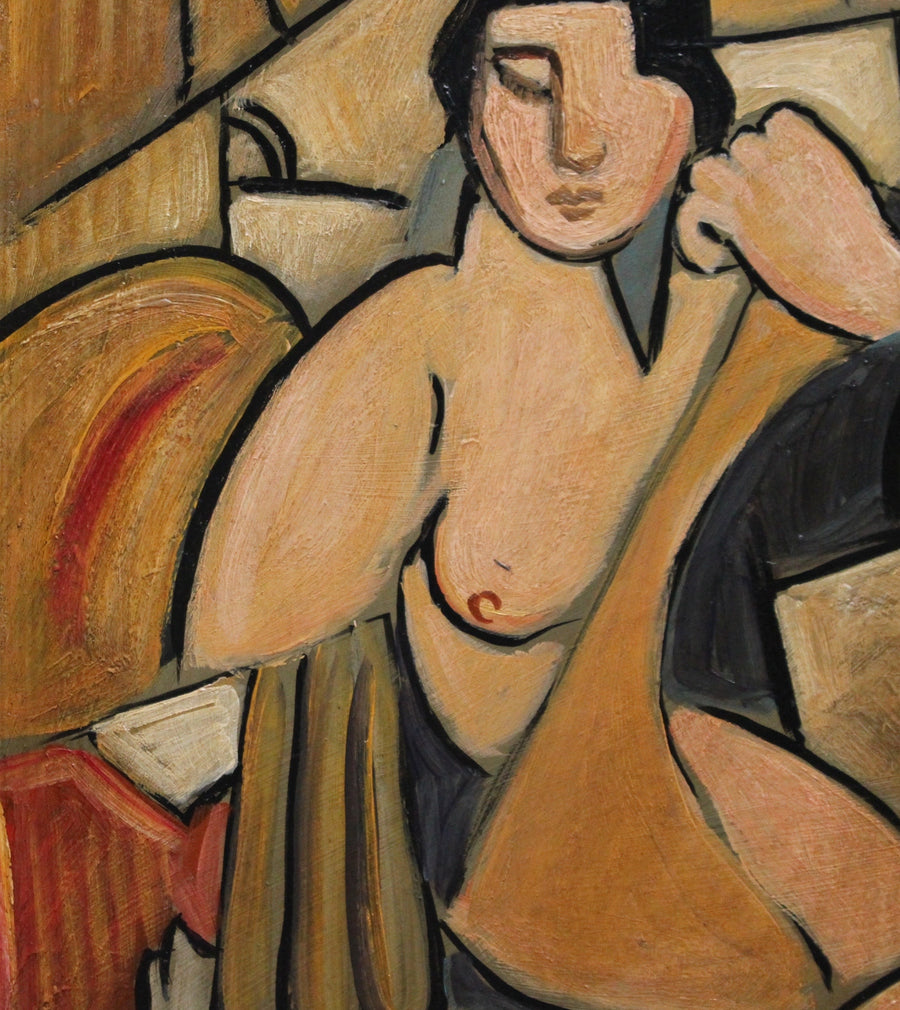 'Seated Cubist Nude' by T.R. (circa 1940s - 1960s)