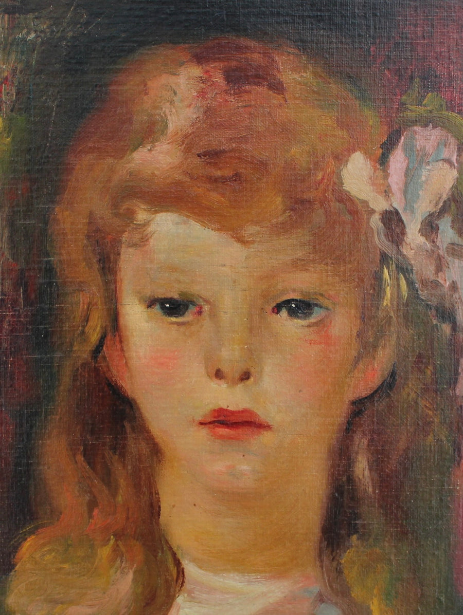 'Portrait of Girl with Bow in Her Hair' by Luigi Corbellini (circa 1930s)