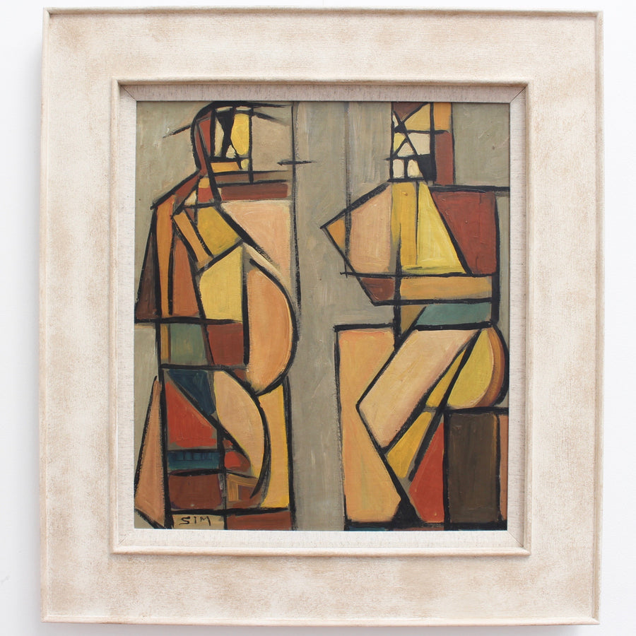 'Cubist Man and Woman' by STM (circa 1950s - 1970s)