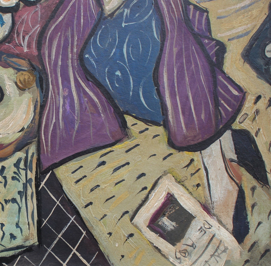 'Portrait of Woman in Purple Coat' by A.R.D. (circa 1940s)
