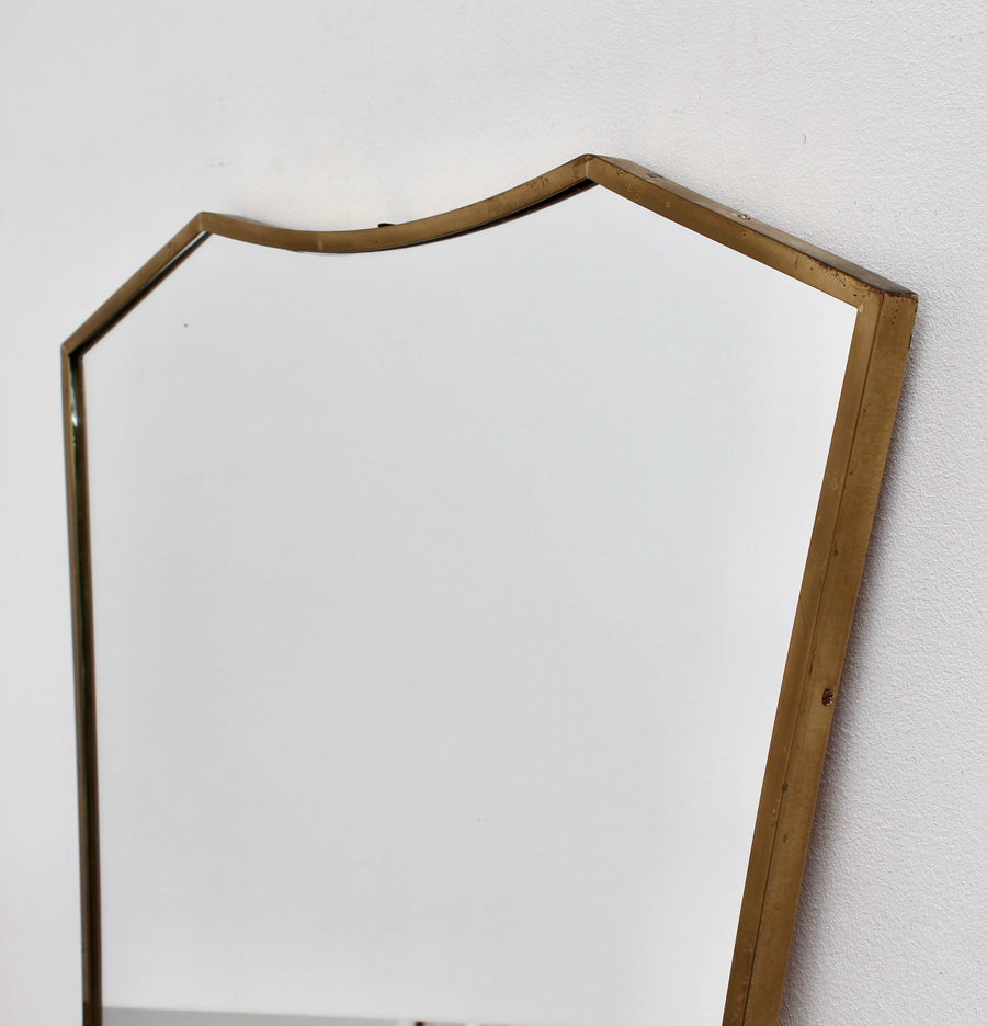 Italian Mid-Century Wall Mirror with Brass Frame (circa 1950s)