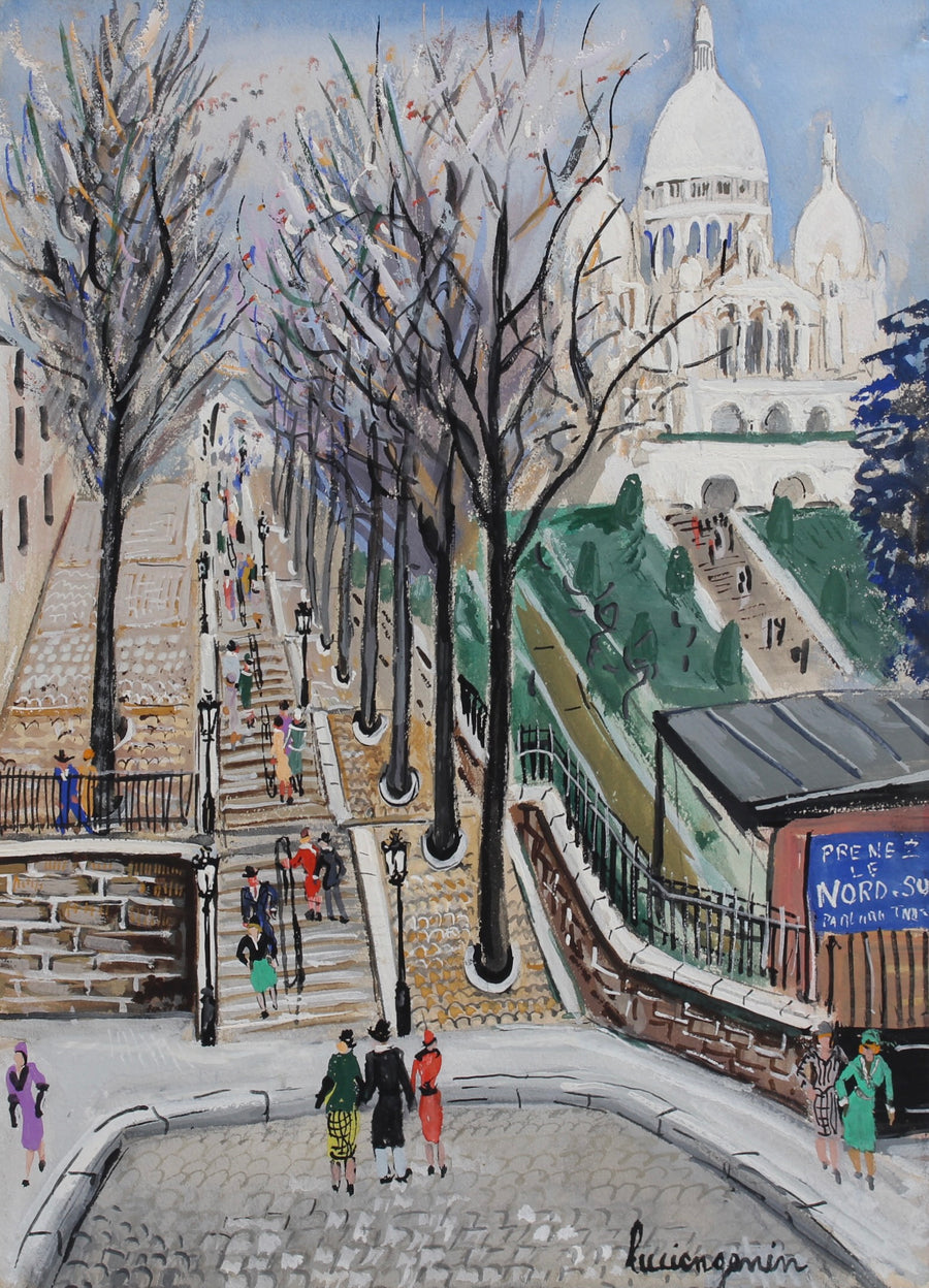 'Sacré-Coeur Montmartre at Willette Square Paris' by Lucien Génin (circa 1930s)