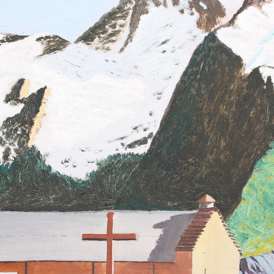 'Chapel in the Swiss Alps' by E. Prevost (circa 1970s)