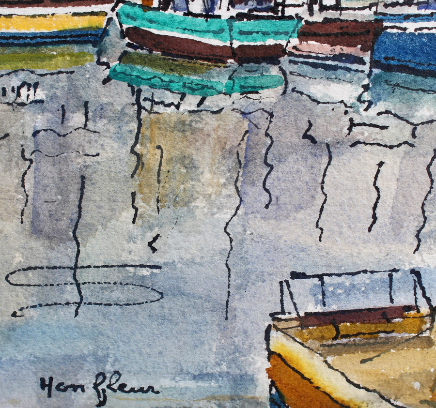 'Port of Honfleur' by Roland Hamon (circa 1970s)