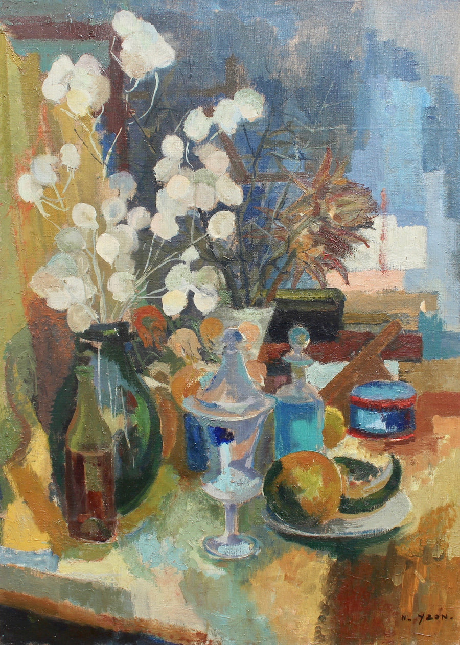 'Still Life with Vases, Vessels and Fruit' by Nicole Yzon (circa 1940s)