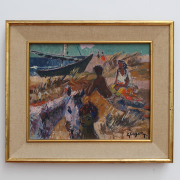'Gitans sur la Plage (Gypsies on the Beach)' by Gaston Lagorre (1958)