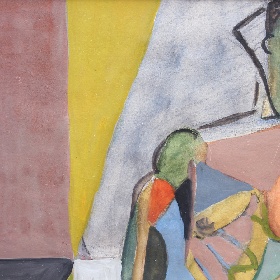 Cubist Nude Portrait of Seated Woman II by Kosta Stojanovitch (1955)