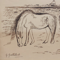'Grazing Horses in the Camargue' by Genevieve Gallibert (circa 1930s)