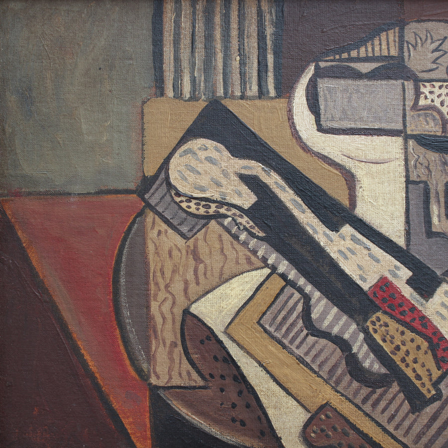 'Cubist Still Life on Table' by Unknown (c. 1950s)