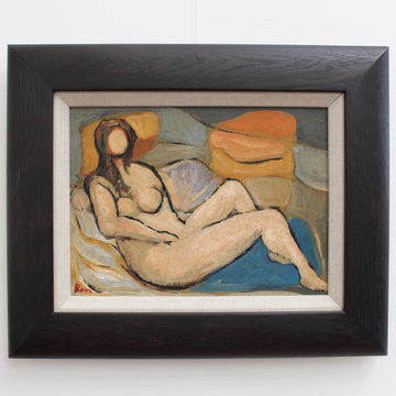'Reclining Nude in Colour ' by R.M. (circa 1940s - 1960s)