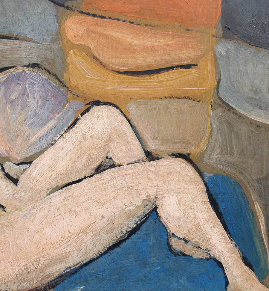 'Reclining Nude in Colour ' by R.M. (circa 1940s - 1960s)