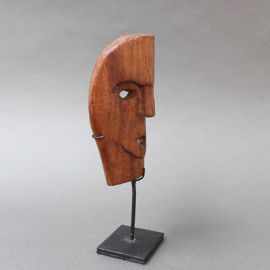 Carved Wooden Traditional Mask from Timor Island, Indonesia (circa 1970s)