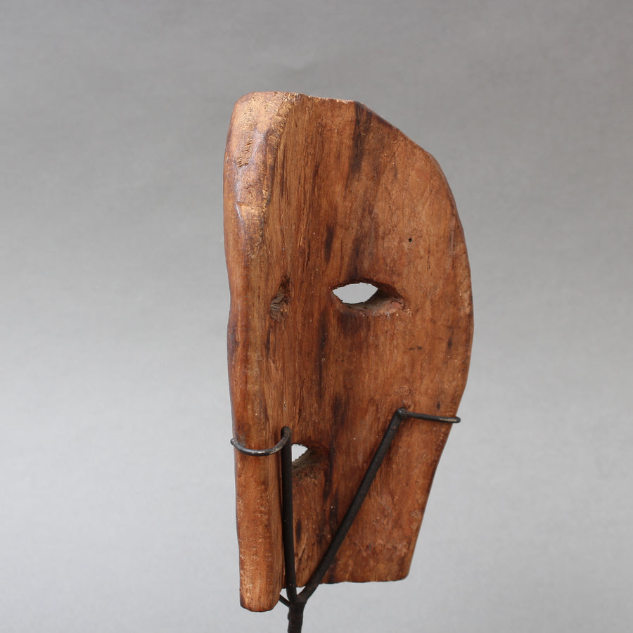 Carved Wooden Traditional Mask from Timor Island, Indonesia (circa 1970s)
