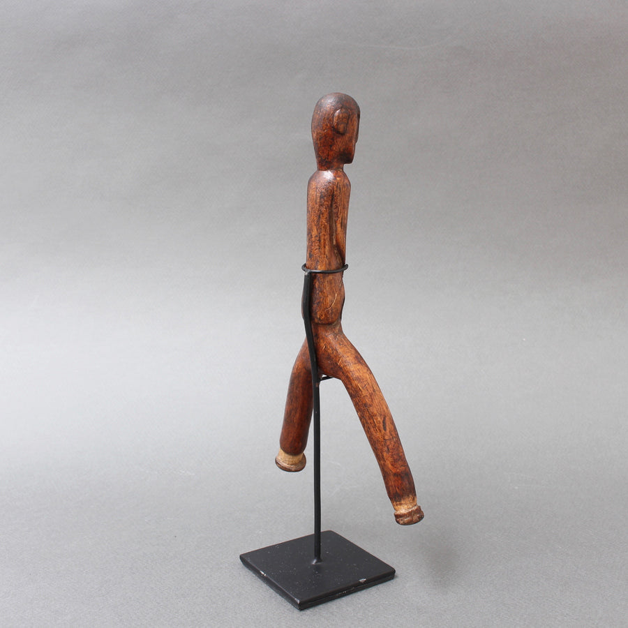 Carved Wooden Slingshot Figure from Timor Island, Indonesia (circa 1970s)
