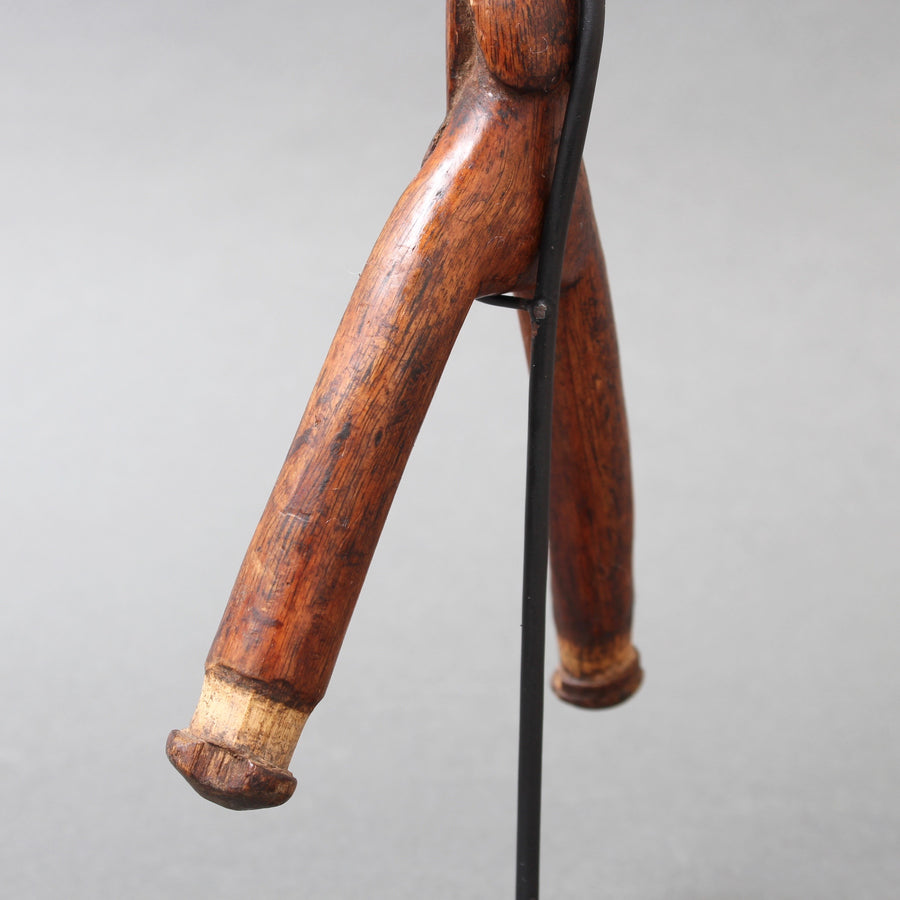 Carved Wooden Slingshot Figure from Timor Island, Indonesia (circa 1970s)