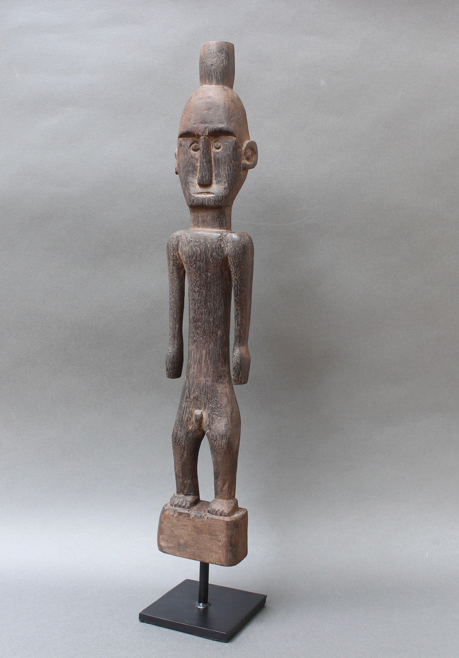 Wooden Carved Ancestral Figure of Ironwood from Borneo (Mid-20th Century)