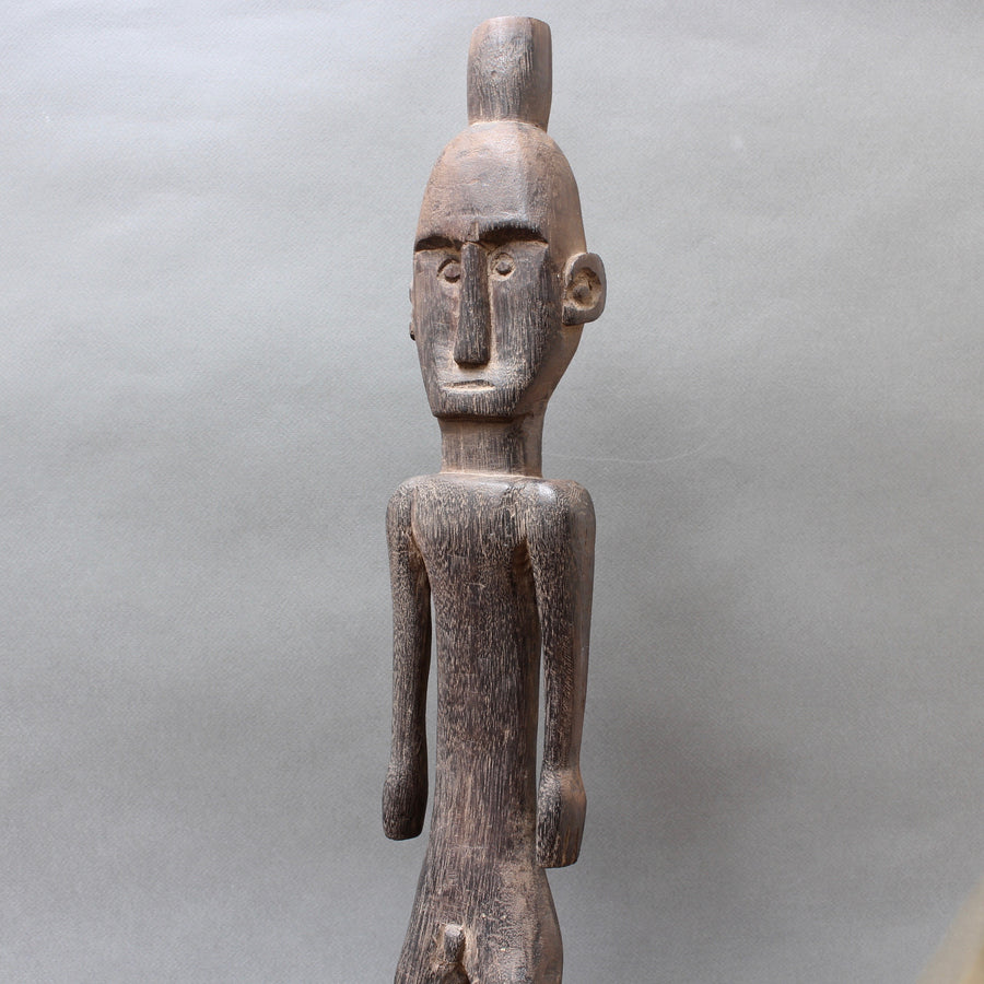 Wooden Carved Ancestral Figure of Ironwood from Borneo (Mid-20th Century)