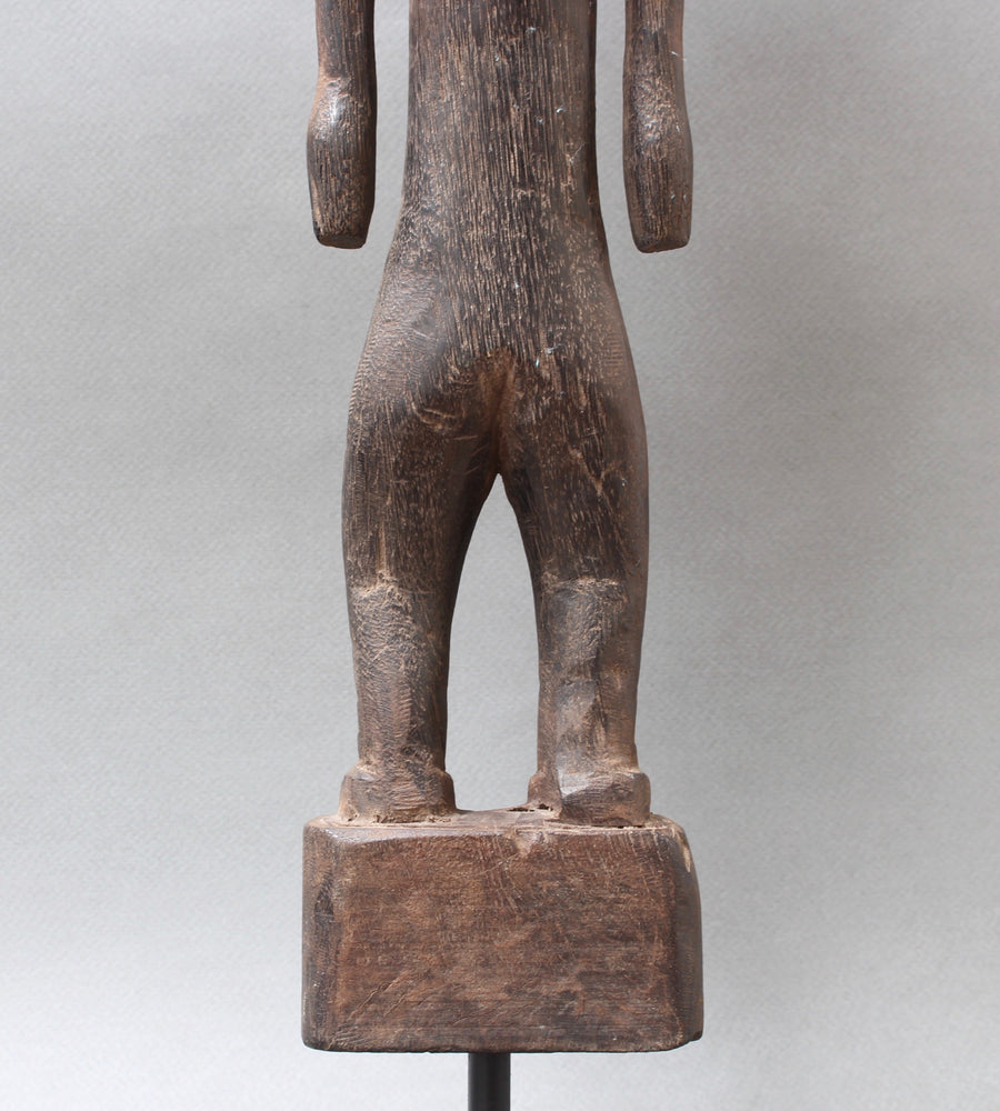 Wooden Carved Ancestral Figure of Ironwood from Borneo (Mid-20th Century)