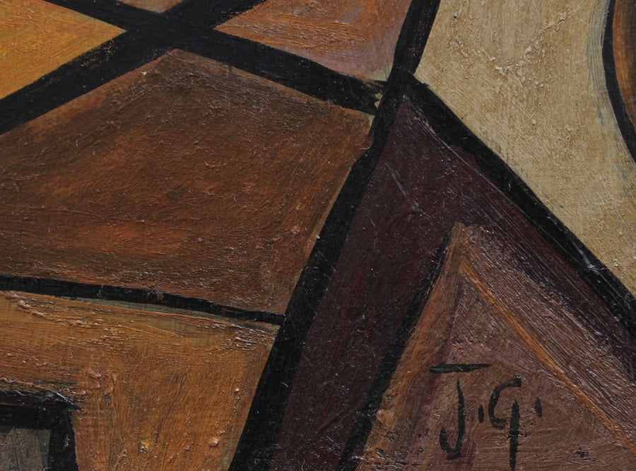 'Cubist Still Life on Table' by J.G. (circa 1940s - 1960s)
