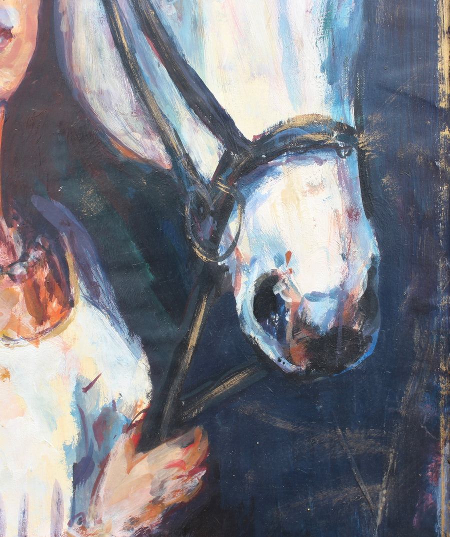 'Portrait of a Woman and Her Horse', French School (1988)