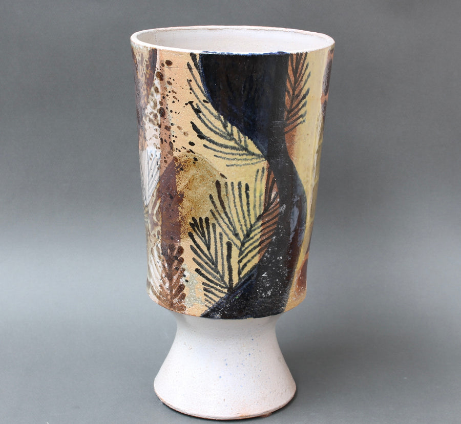 French Ceramic Decorative Vase by Jean Derval (1990) - Large
