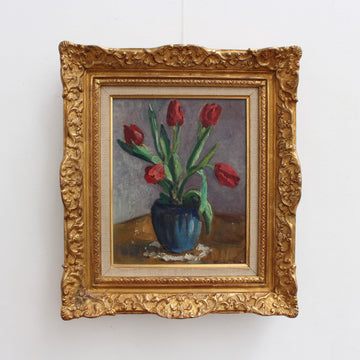 'Vase with Bouquet of Red Tulips' by Charles Kvapil (circa 1930s)