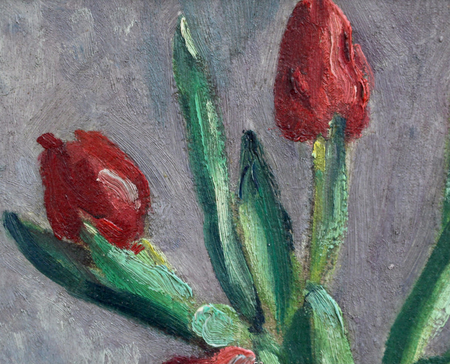 'Vase with Bouquet of Red Tulips' by Charles Kvapil (circa 1930s)