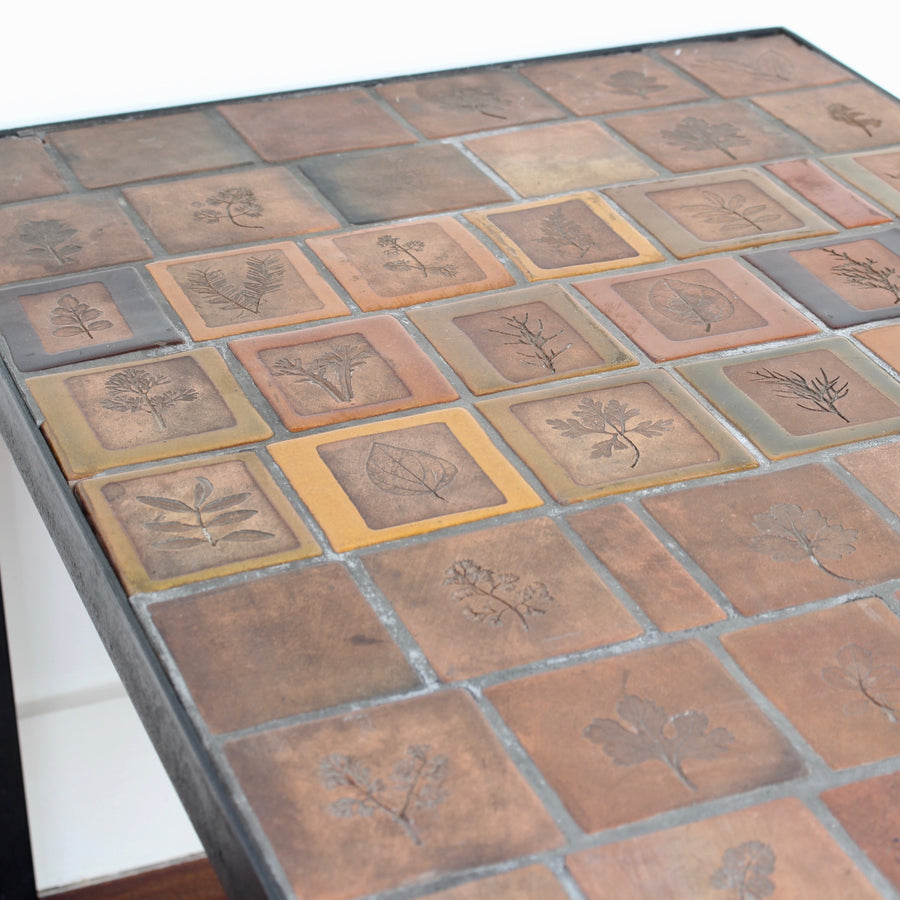 Side Table with Decorative Ceramic Tiles by Roger Capron (circa 1970s)