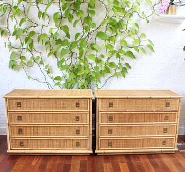 Pair of Bamboo and Wicker Credenzas from Dal Vera (circa 1960s)
