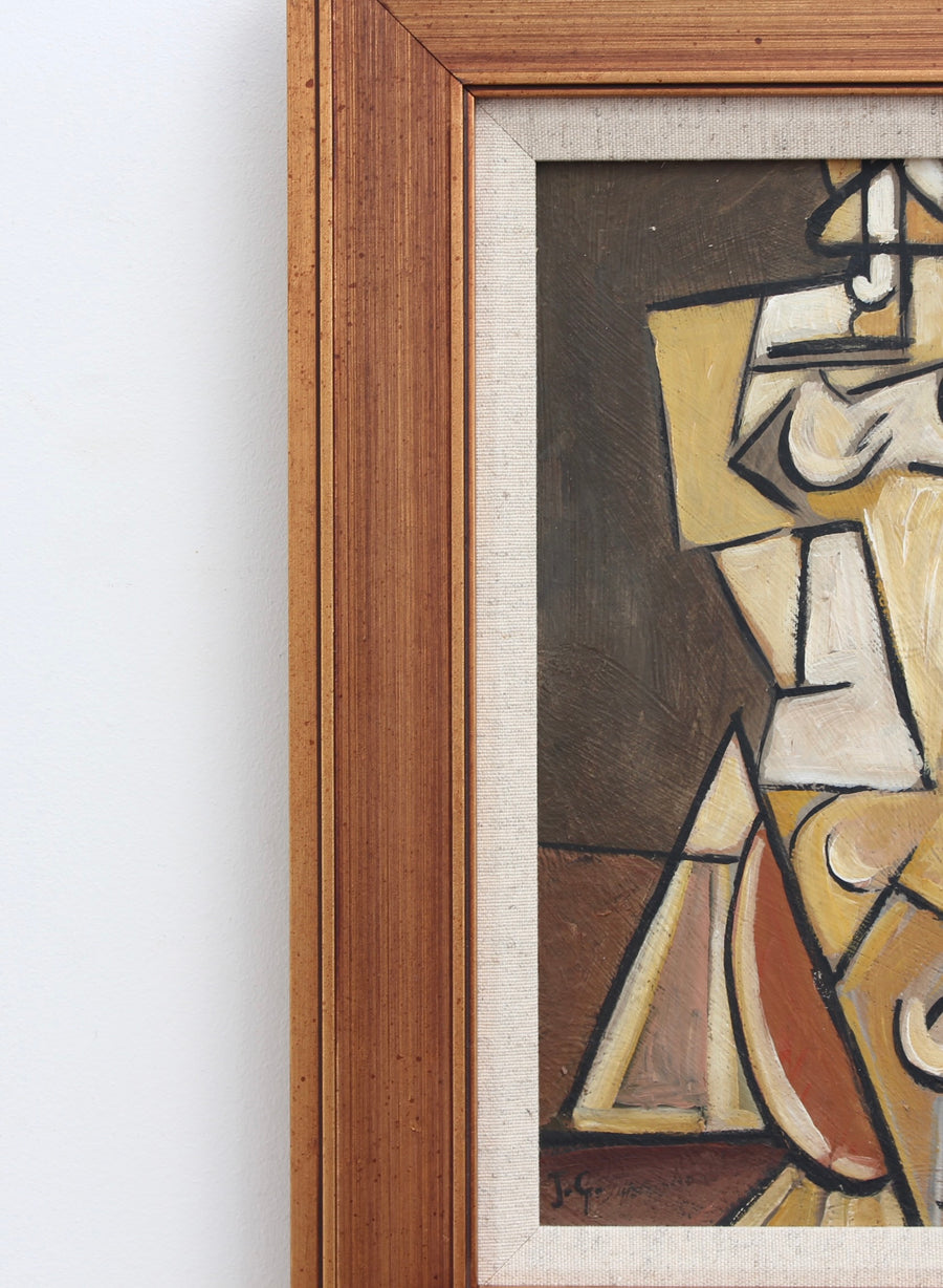 'Cubist Figure' by J.G. (circa 1960s-1970s)