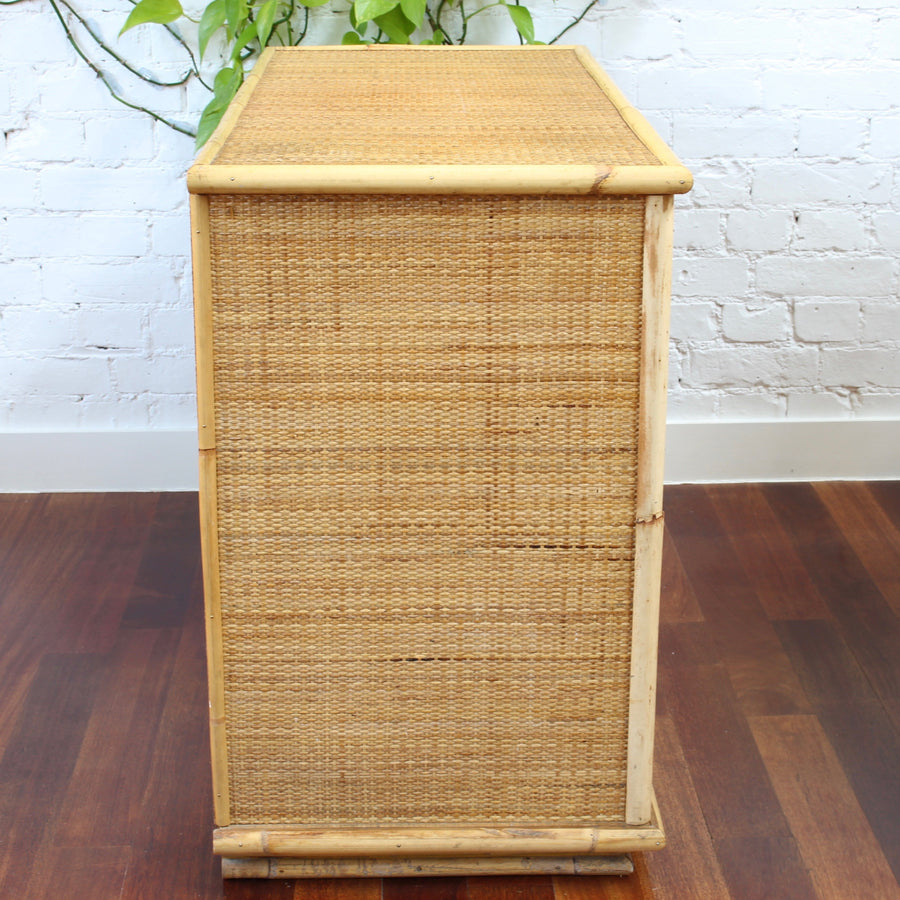 Pair of Bamboo and Wicker Credenzas from Dal Vera (circa 1960s)