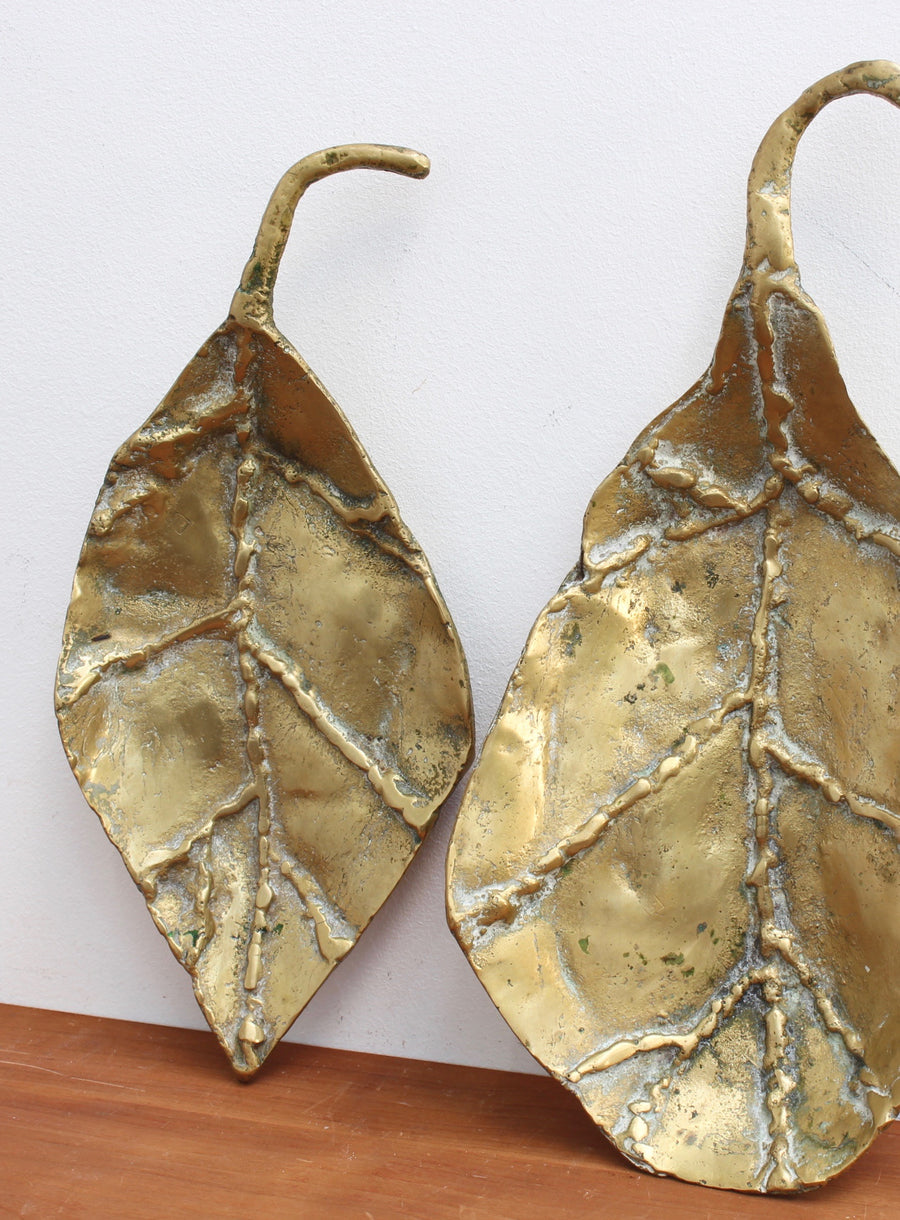 Set of Three Brass Decorative Leaves / Trays by David Marshall (circa 1980s)