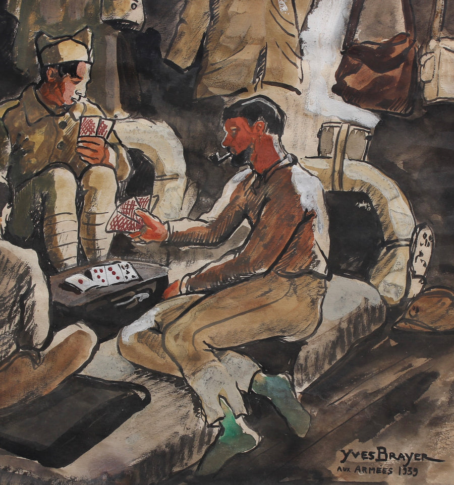 'Soldiers Playing Cards' by Yves Brayer (1939)