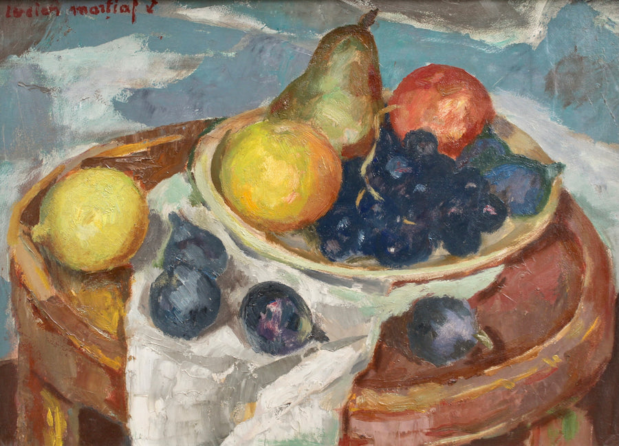 'Still Life with Figs and Grapes' by Lucien Martial (circa 1960s)