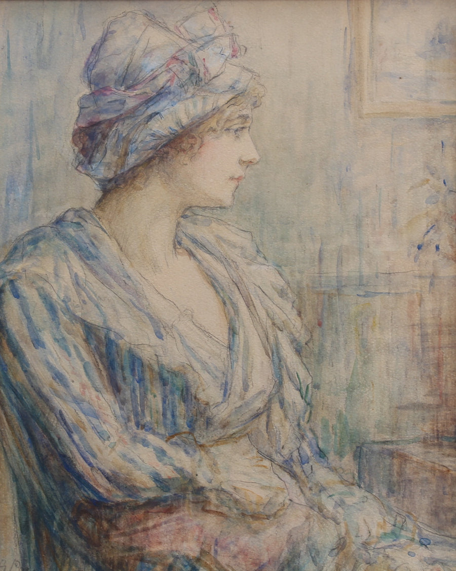 'Portrait of a Young Woman in Bust' by Sara Page (early 1900s)