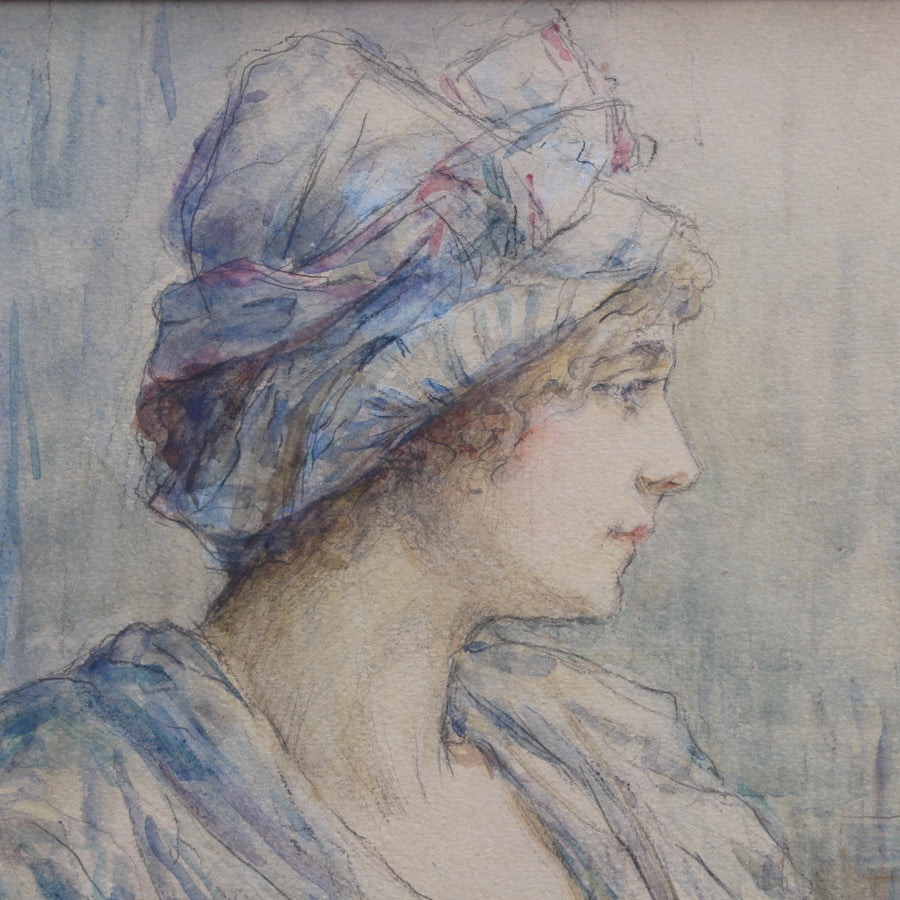 'Portrait of a Young Woman in Bust' by Sara Page (early 1900s)