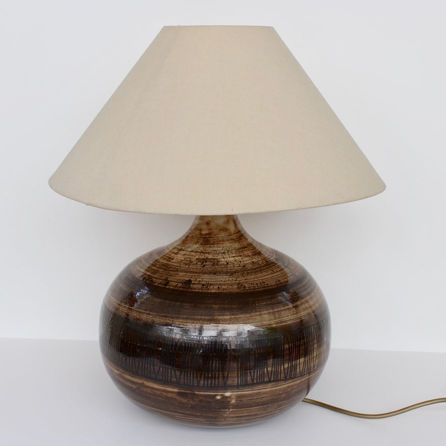 Large Mid-Century Ceramic Lamp by Jacques Pouchain / Atelier Dieulefit (circa 1960s)